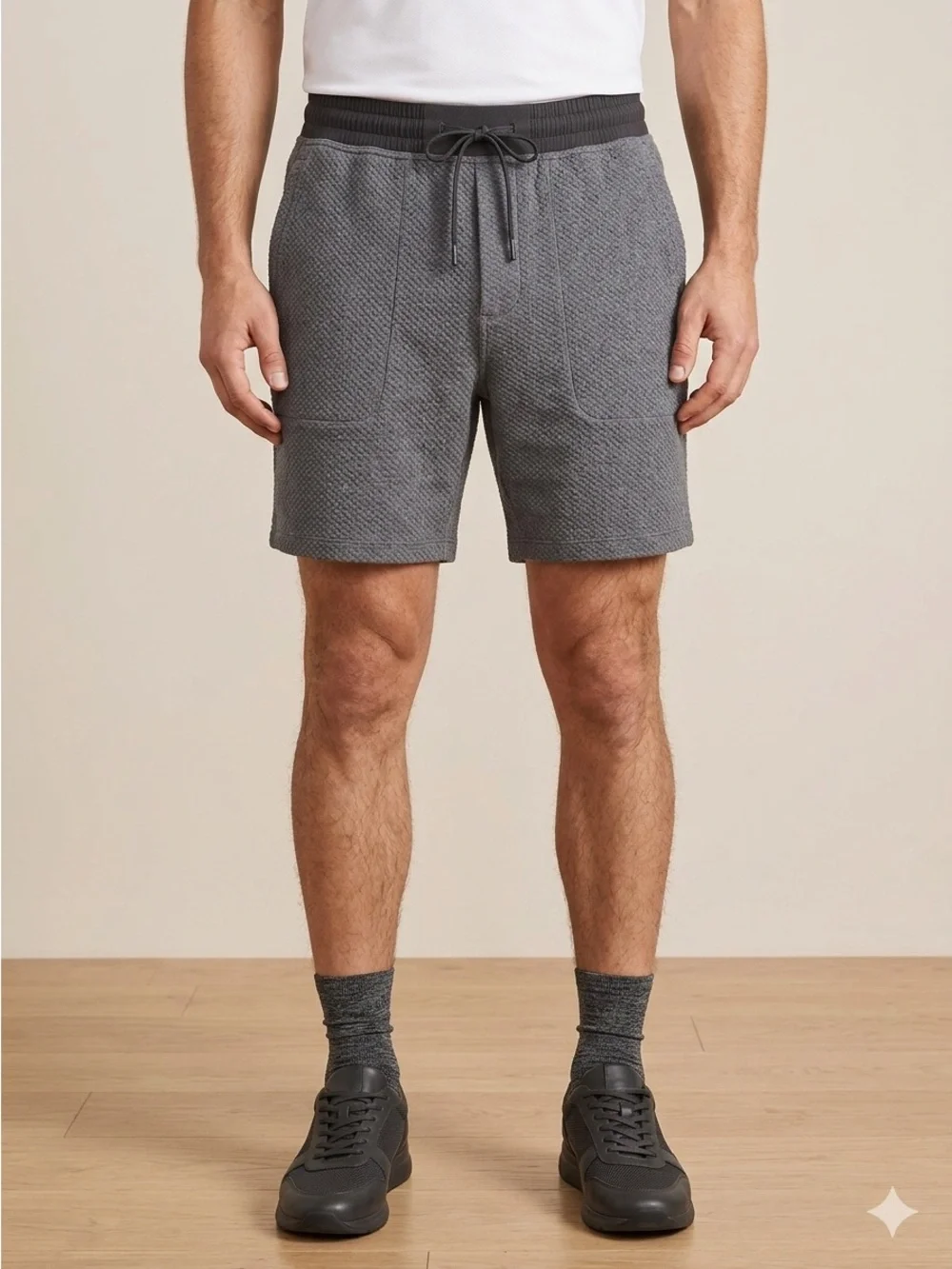 lululemon athletica Men's Charcoal Gray Knit Drawstring Shorts